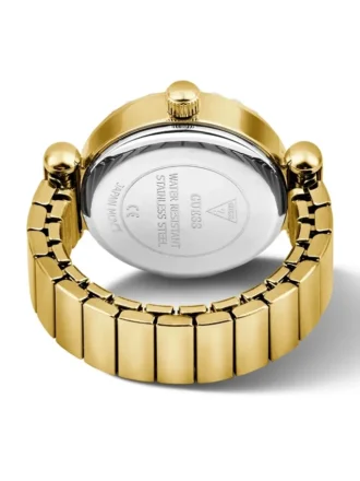 Bague analogique en acier inoxydable avec cristal, 18 mm