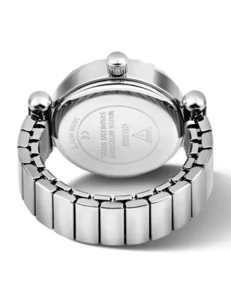 Bague analogique en acier inoxydable avec cristal, 18 mm