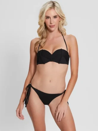 Bas de bikini à cordons avec logo et pompons