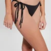 Bas de bikini à cordons avec logo et pompons Bas de bikini à cordons avec logo et pompons