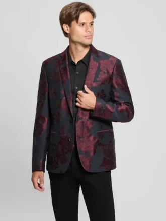 Blazer à fleurs en jacquard