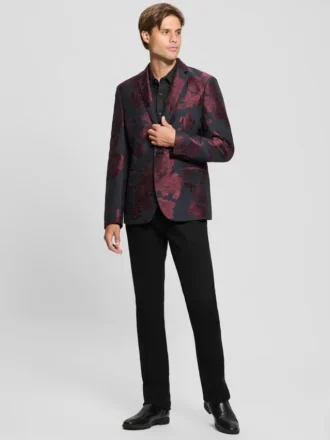 Blazer à fleurs en jacquard