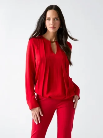 Blouse Anita à encolure en trou de serrure