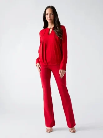 Blouse Anita à encolure en trou de serrure