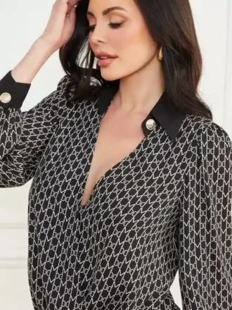 Blouse à imprimé Freda avec foulard en chaîne