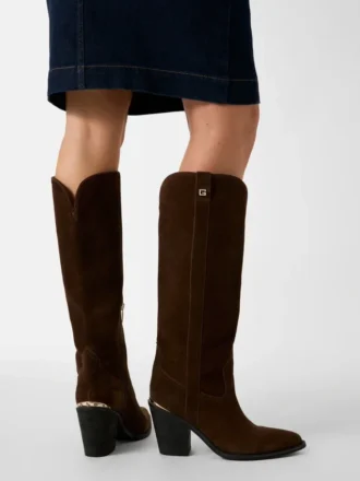 Bottes en daim Sashan montant jusqu&rsquo;aux genoux