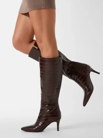 Bottes en simili cuir montant jusqu&rsquo;aux genoux Gressa
