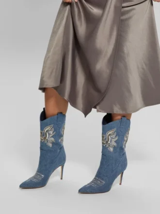 Bottines en denim bleu Rasima