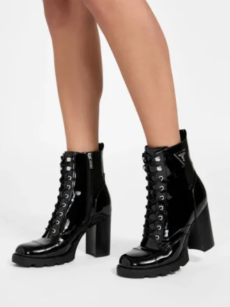 Bottines moto à talons et lacets Neadyn