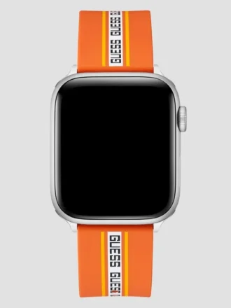 Bracelet en silicone orange Monogram Tape pour Apple Watch® (42-44 mm)