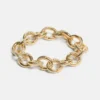 Bracelet à maillons pavés dorés