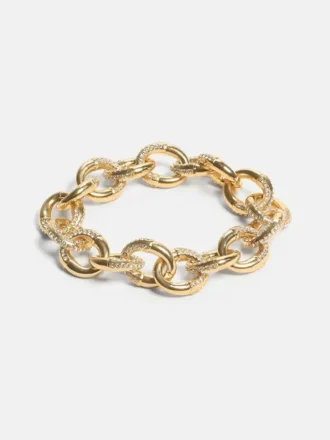 Bracelet à maillons pavés dorés