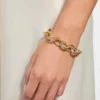 Bracelet à maillons pavés dorés