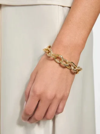 Bracelet à maillons pavés dorés