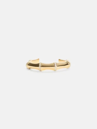 Bracelet manchette en bambou doré