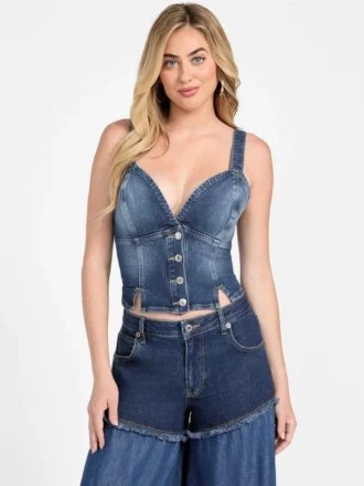 Bustier en denim Cathy
