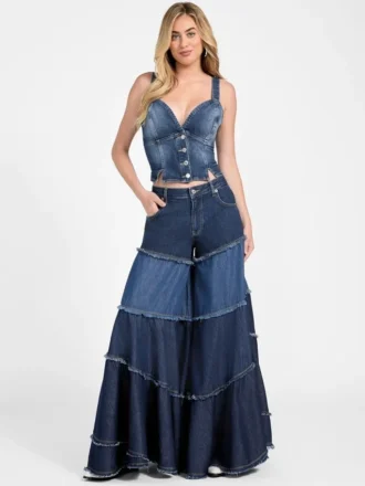 Bustier en denim Cathy
