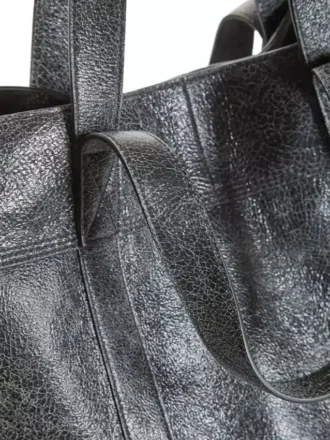 Cabas en cuir craquelé