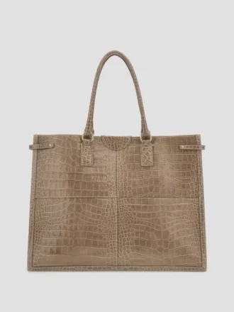 Cabas Isa en cuir gaufré croco