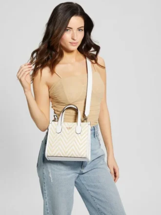 Cabas mini Silvana à motif chevron