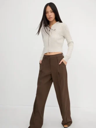 Cardigan à capuche en maille torsadée