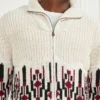 Cardigan à col montant en jacquard