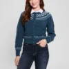 Cardigan court en mélange de laine