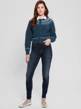 Cardigan court en mélange de laine