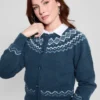 Cardigan court en mélange de laine