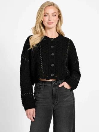 Cardigan cousu en laine mélangée Kaori
