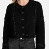 Cardigan cousu en laine mélangée Kaori