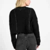 Cardigan cousu en laine mélangée Kaori