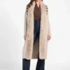 Cardigan long Akilah à bordure en fausse fourrure
