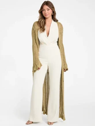 Cardigan long en maille lurex
