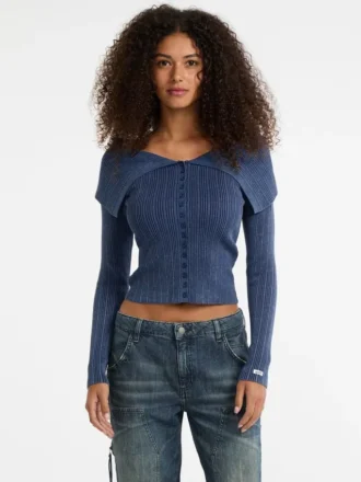 Cardigan à revers côtelé Guess Originals