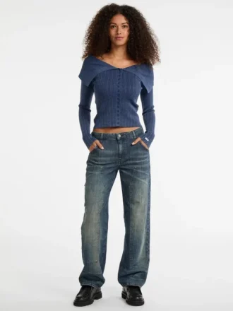 Cardigan à revers côtelé Guess Originals