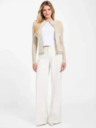Cardigan zippé en fausse fourrure Eco Mila