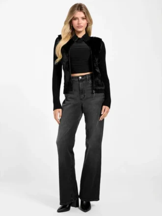 Cardigan zippé en fausse fourrure Eco Mila