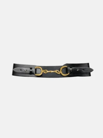 Ceinture en cuir avec boucle en bambou
