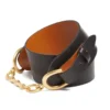 Ceinture en cuir avec boucle en bambou