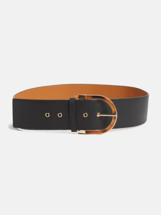 Ceinture en cuir à boucle écaille