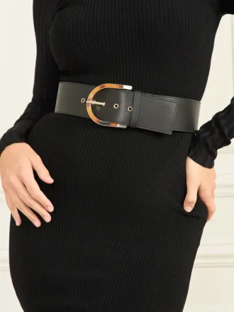 Ceinture en cuir à boucle écaille