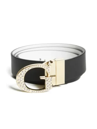 Ceinture réversible à boucle G en strass