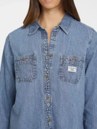 Chemise en denim classique à manches longues