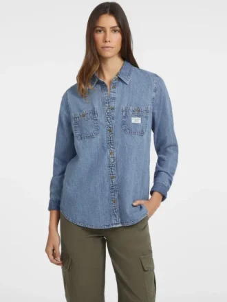 Chemise en denim classique à manches longues