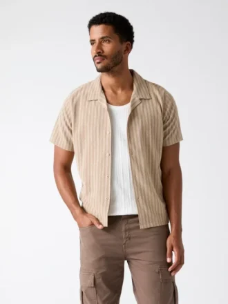 Chemise en maille rayée