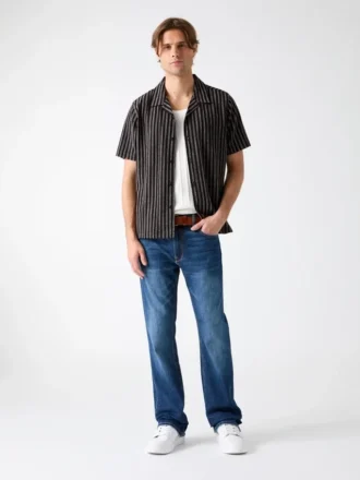 Chemise en maille rayée