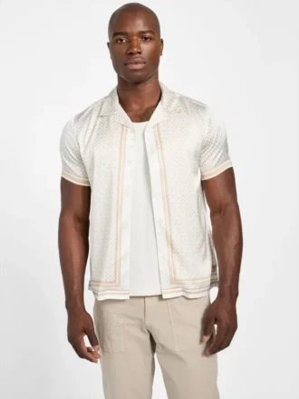 Chemise en satin éco-responsable à motif Peony