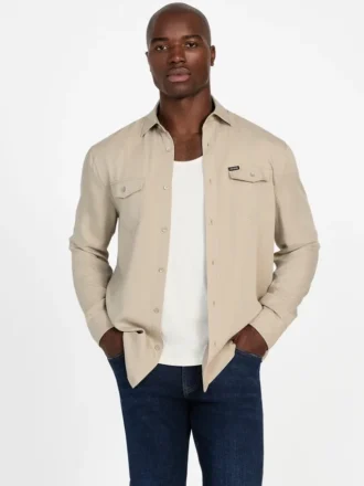 Chemise en sergé délavé