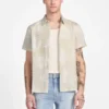 Chemise en tissu flammé avec motif de palmiers